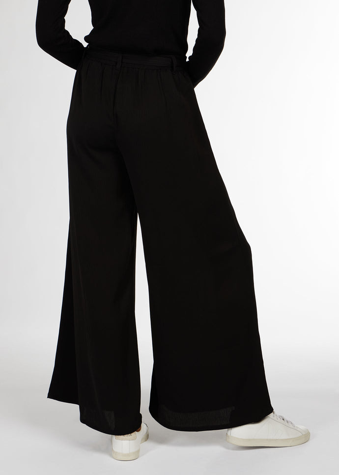 Cheesecloth Mid Flare Trousers Black | Flared Trousers | Aab Modest Wear