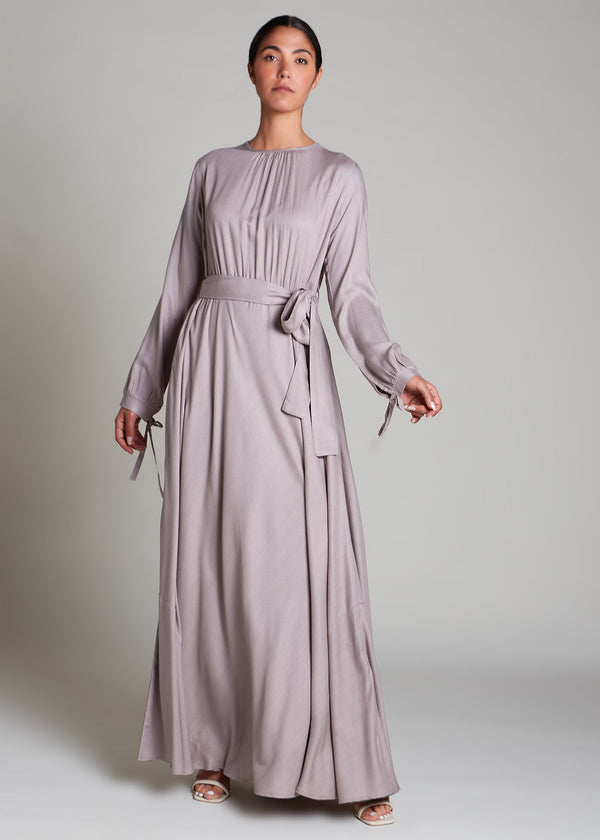 Pleated Abaya Stone | Abayas | Aab Modest Wear