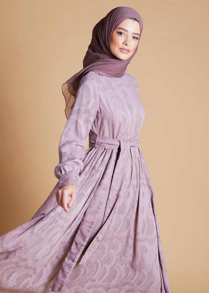 Dusky Lilac Lace Gown | Gowns | Aab Modest Wear