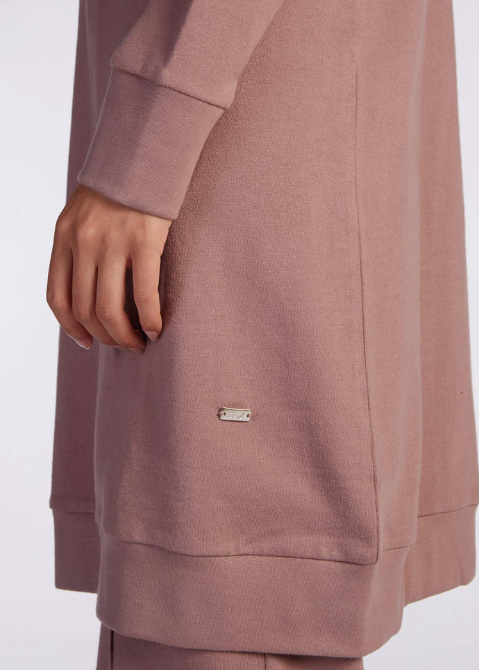 Mid Length Cotton Hoody Taupe | Aab Modest Activewear