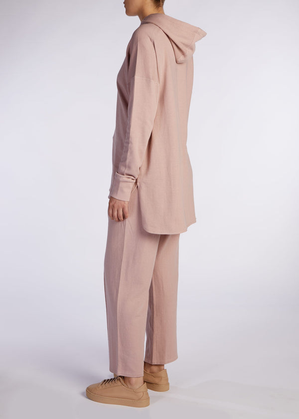 Cropped Cotton Hoody Pink