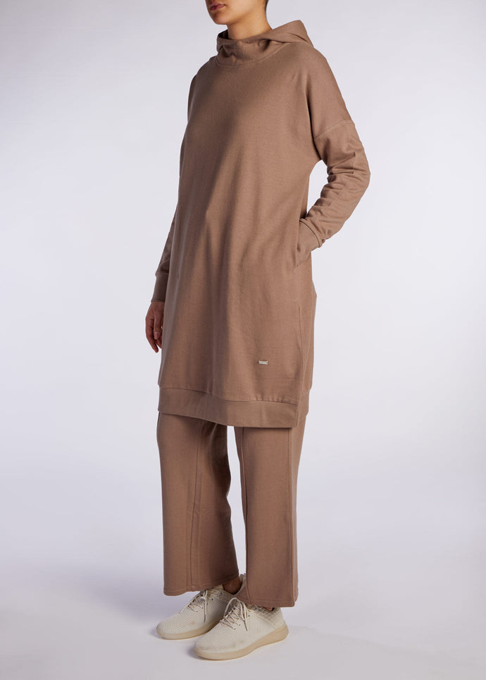 Mid Length Cotton Hoody Khaki | Aab Modest Activewear