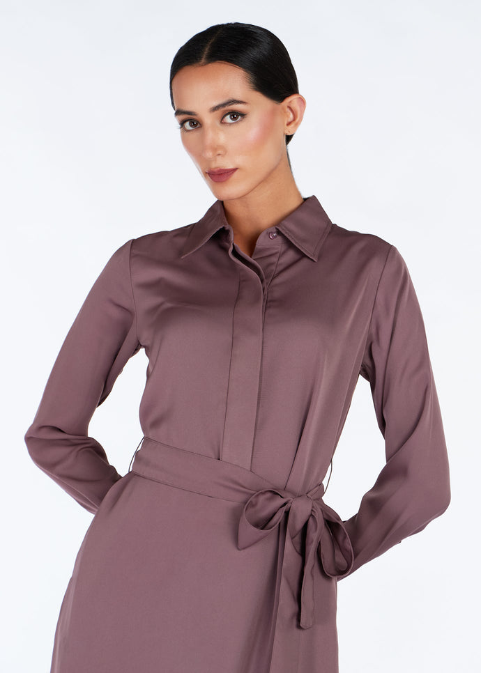 Satin Feel Abaya Tea Pink | Modest Abayas | Aab Modest Wear