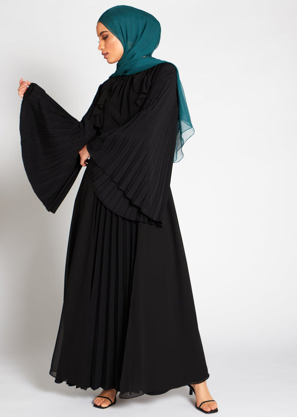 Plisse Maxi Dress Black