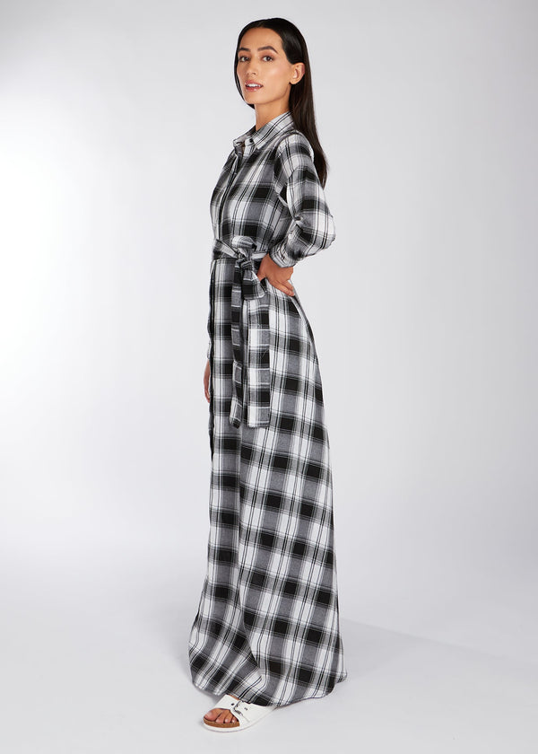 Open Weave Checked Maxi Dress | Maxi Dresses | Aab Modest Wear