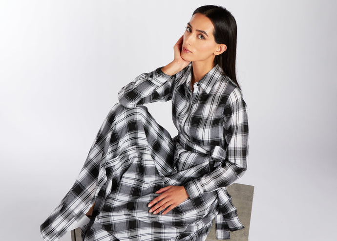 Open Weave Checked Maxi Dress | Maxi Dresses | Aab Modest Wear