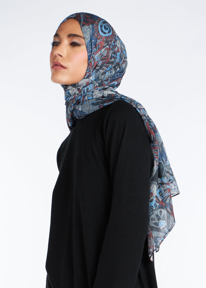 Abstract Blues Hijab