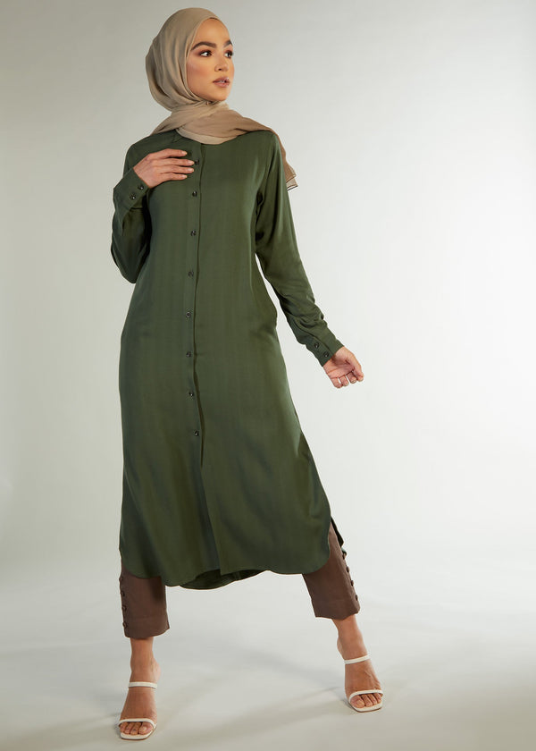 Shirt Dress Deep Green