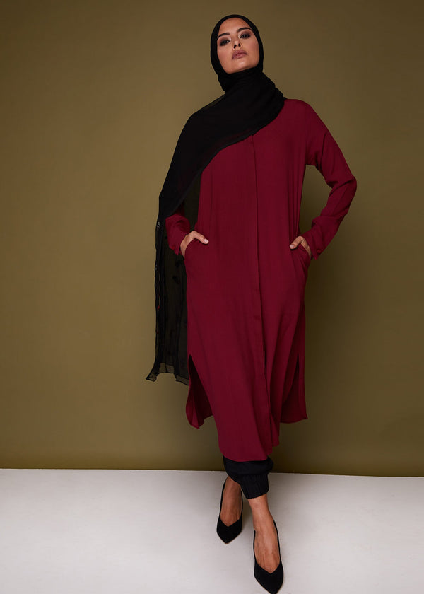 Shirt Dress Berry | Shirt Dresses | Aab Modest Wear